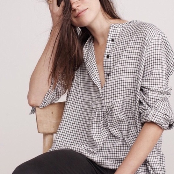 Madewell Market Popover in Malone Plaid - Size M - Picture 1 of 7